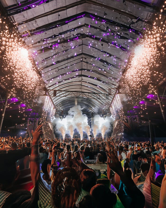 Vibrant concert scene in Uberlândia, MG, Brasil, capturing the energy of the crowd.